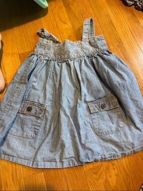 OshKosh B'gosh Light Blue Denim Pocket Jumper Dress